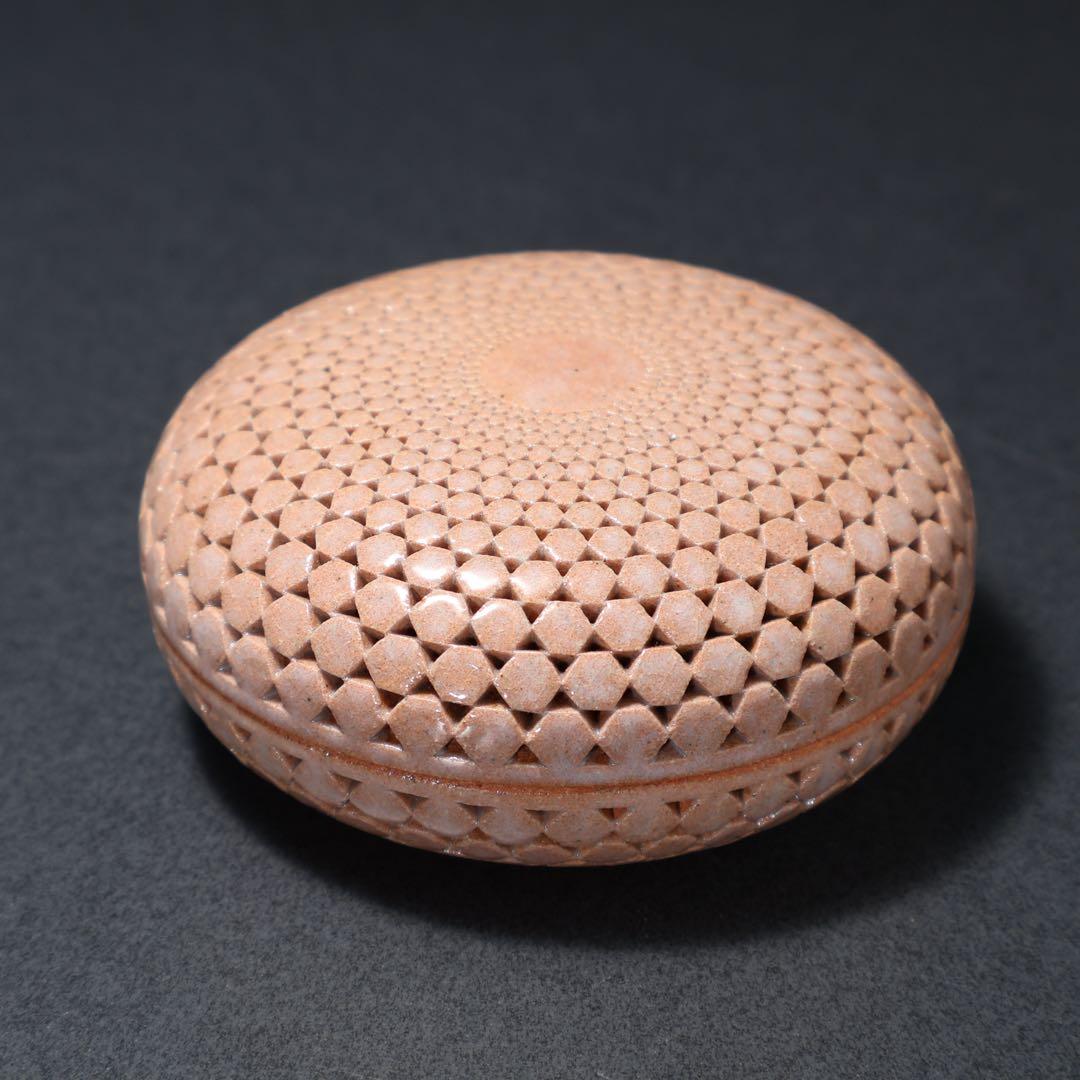 萩焼本郷窯　萬亀香合　廣澤洋海　共箱　R1485ダN