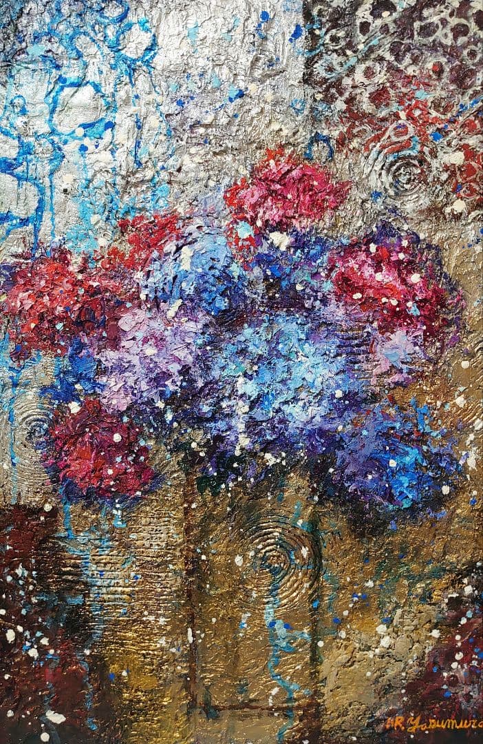 油絵 絵画【紫陽花】